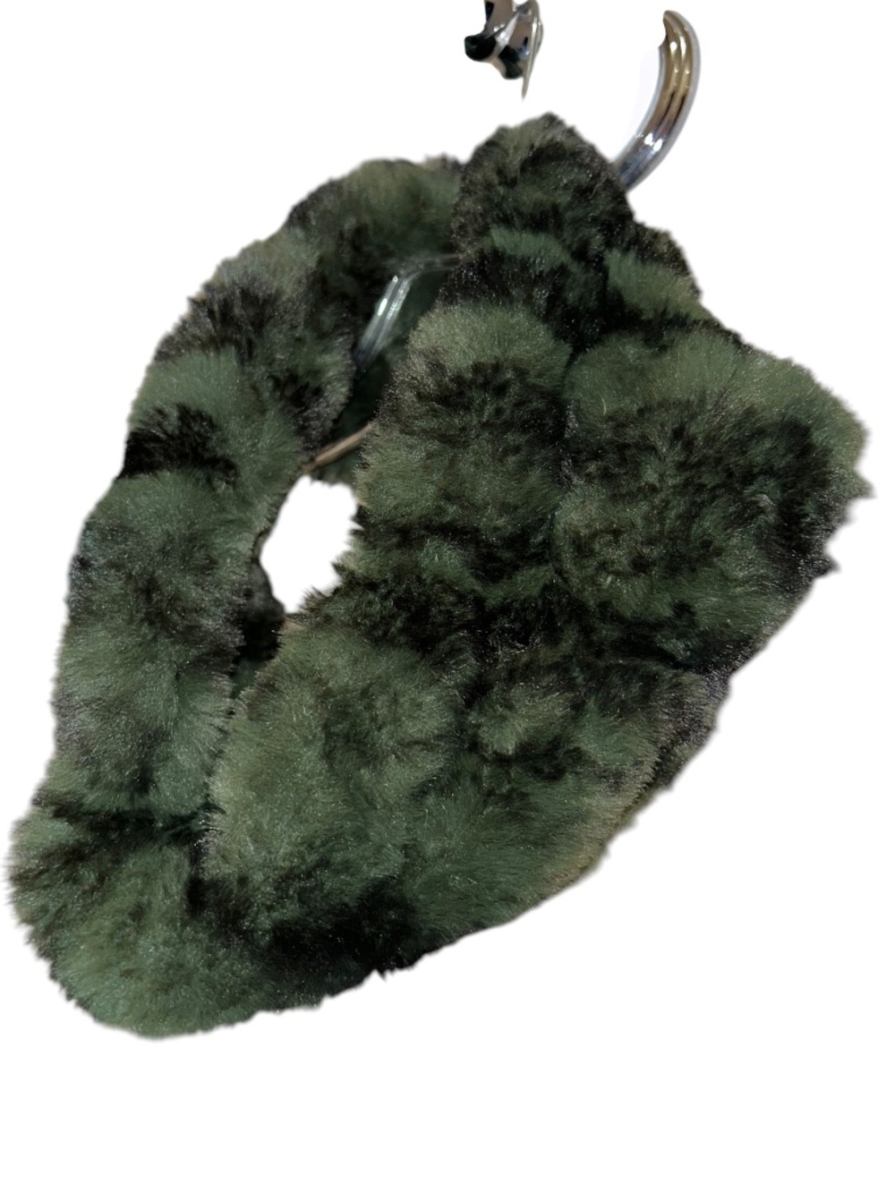 Pandemonium Seattle army green black faux fur snood infinity scarf